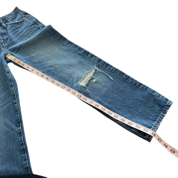 MADEWELL The Classic Straight Jean Medium Wash Distressed Size 24 Busted Knee - Picture 16 of 16